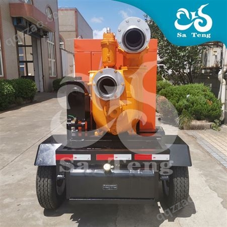 萨腾 柴油双吸移动排污泵车 真空辅助 泵内不需加水 ST6P-400