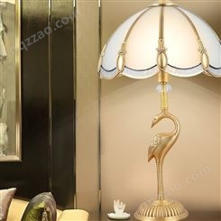 欧式全铜台灯 卧室床头台灯 客厅书房台灯 双庆灯饰纯铜台灯
