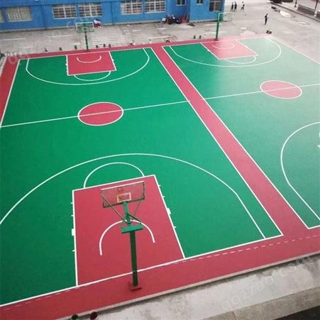 成都硅pu篮球场塑胶地垫材料羽毛球体育场防滑足球场环保弹性地板跑道