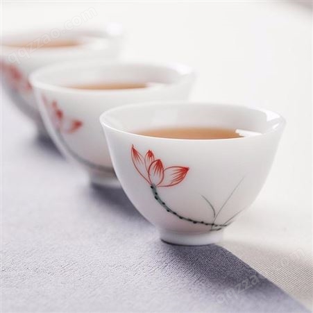 景德镇功夫茶具陶瓷茶杯茶碗手绘粉彩主人单杯个人手工品茗闻香杯