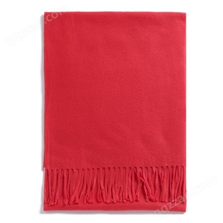大双面绒围巾中国红围巾
