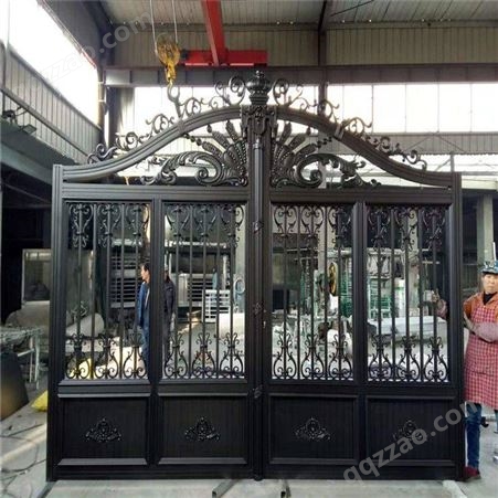 西安铝艺浮雕庭院门 可定制 铝合金大门定制