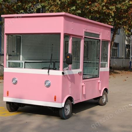 粉色服装车 美甲造型车 多功能小吃车 流动餐车
