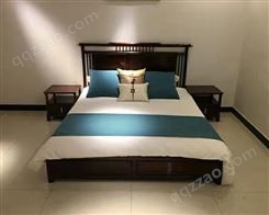 东非酸枝新中式实木床 实木床图片 新中式实木床 实木床价格