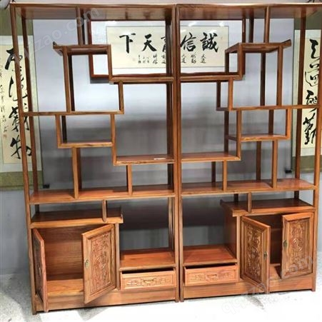 架 实木中式南榆木古董架家具 茶叶茶室展示柜置物