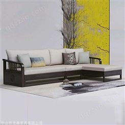 福州 白橡木沙发价格 黑檀木沙发 新中式实木沙发