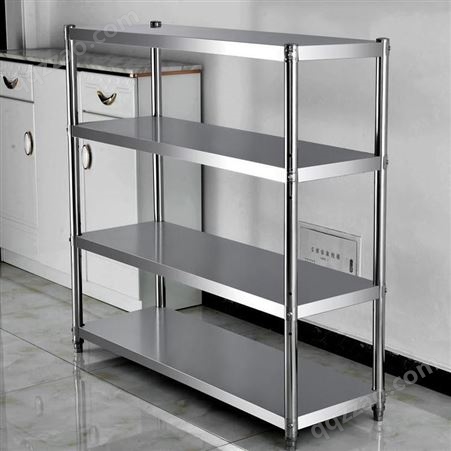 不锈钢四层货架厨房置物架五层平板货架厨房菜架格栅置物架