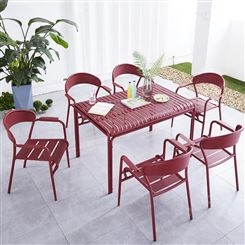 舒纳和 铸铝桌椅户外休闲家具咖啡厅餐桌椅组合室外阳台花园露台件套铁艺桌椅套件