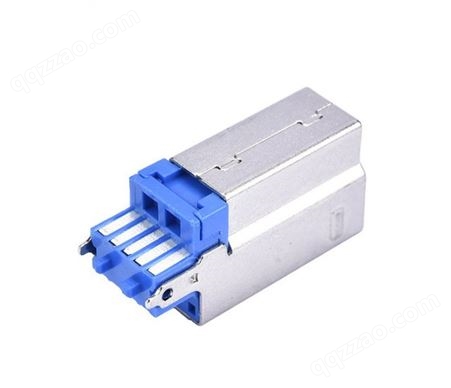 B型USB连接器母座-BF 2.0USB 90度DIP 弯脚 白胶