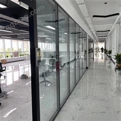 青岛办公楼双层玻璃隔断内置百叶案例展示 至本锦恒