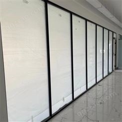 青岛办公单层调光雾化玻璃隔断与电动百叶双层玻璃隔断厂家安装 至本锦恒