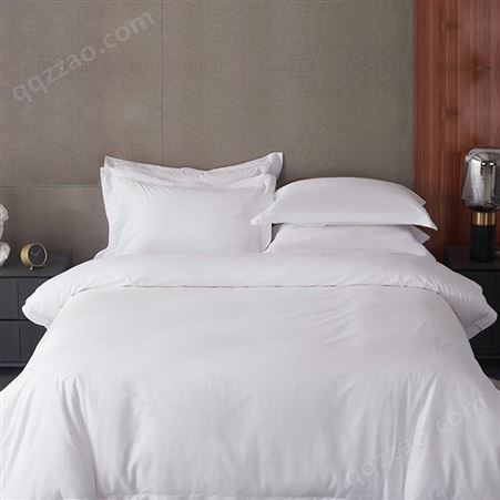 可定制 星级酒店布草 白色贡缎床单被套 宾馆床上用品 四件套 厂家批发