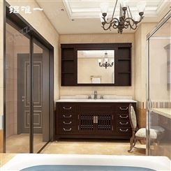 铝唯落地式仿实木纹全铝浴室柜 酒店卫生间洗脸洗手盆组合 焊接整板