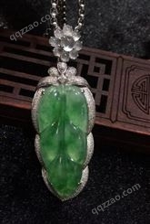 冰种阳绿挂件 18k金钻石豪镶,翡翠饰品,邵氏珠宝精心打造,样式全,价格低