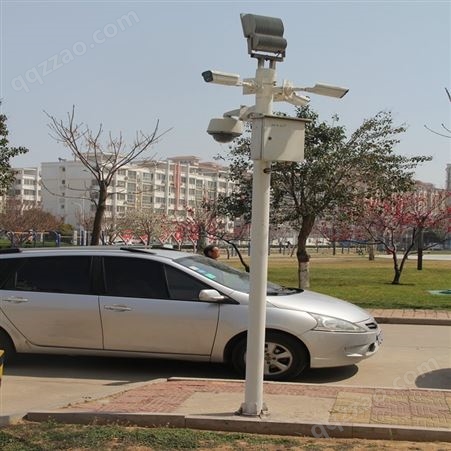河南新农村信号杆 4米10米悬臂式监控杆  新农村广场球场监控杆