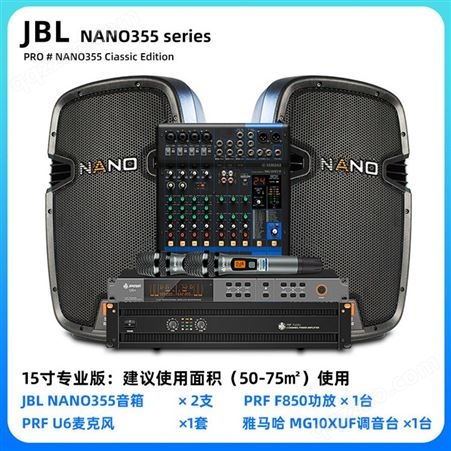 JBL音响 NANO350舞台家庭KTV音响套装户外演出卡拉OK家庭影院 10寸豪华版