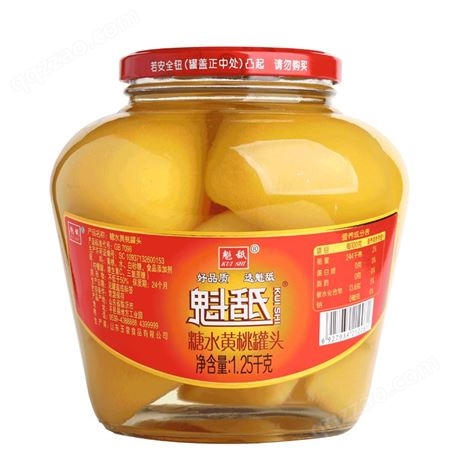 黄桃罐头 罐装 1.25kg 蒙水水果罐头生产厂家