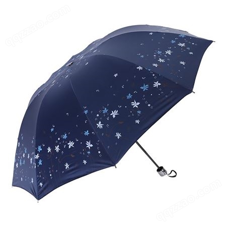 遮阳伞雨伞女黑胶防紫外线折叠伞女创意三折防晒晴雨伞