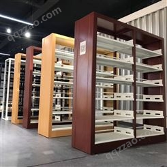 南京学校图书馆单双面书架定做 阅览室木护板图书架生产厂家