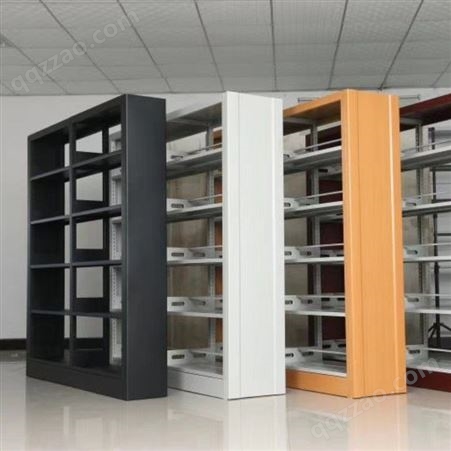 钢制书架 可调节简约图书室用阅览双面书架