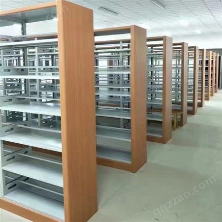 钢制书架 可调节简约图书室用阅览双面书架