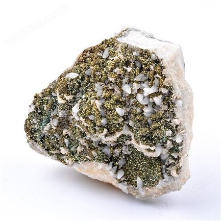 天然方解石硫铁矿共生石水晶原石原矿矿物晶体摆件矿石标本观赏石