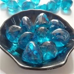 现货供应钻石玻璃珠 填充造景微观装饰铺底鱼缸用玻璃扁珠