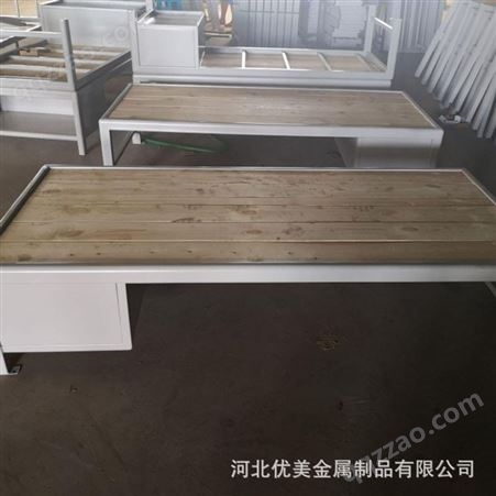 优美厂家批发 单层铁艺床 铁架宿舍床 养老院用床 可按规格生产