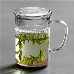 茶水分离泡茶器  带盖泡茶杯  创意玻璃杯  高鹏硅马克杯  耐热家用饮水杯